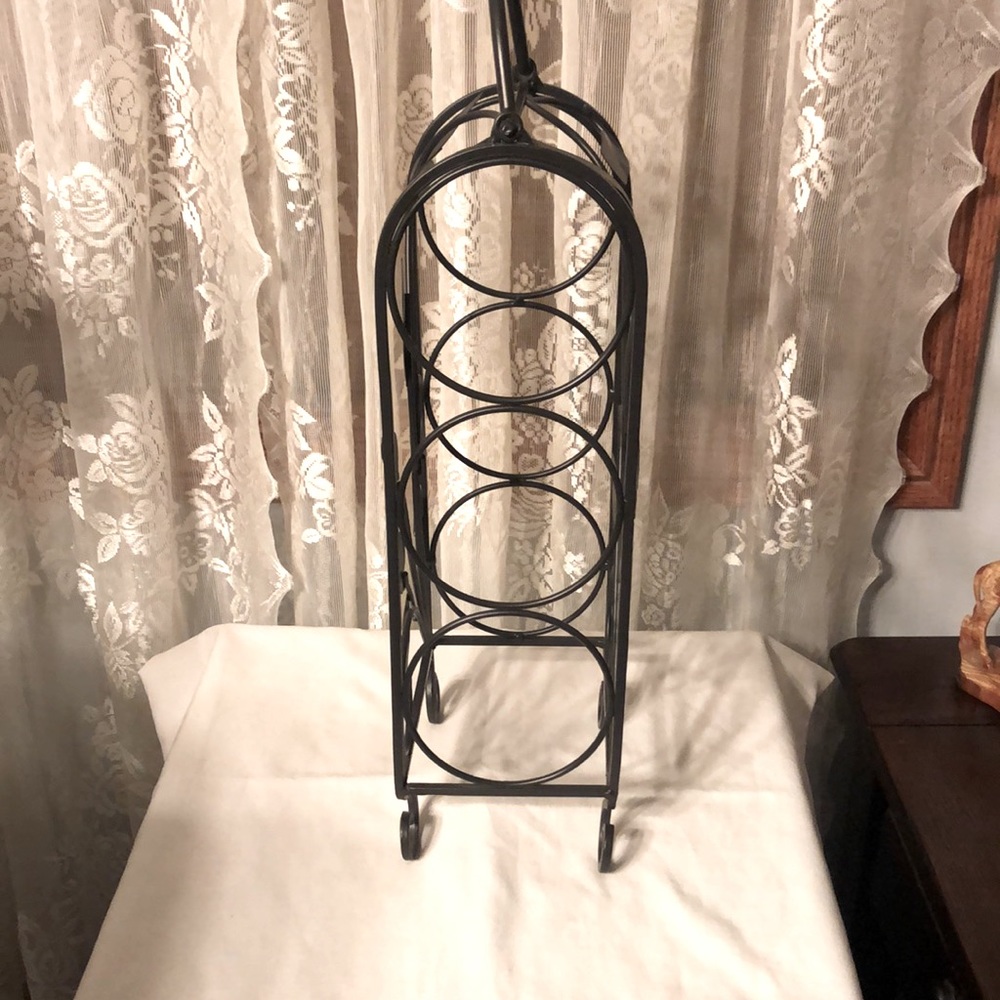 Vintage Wrought Iron Table Top Wine Rack - Picture 2 of 4